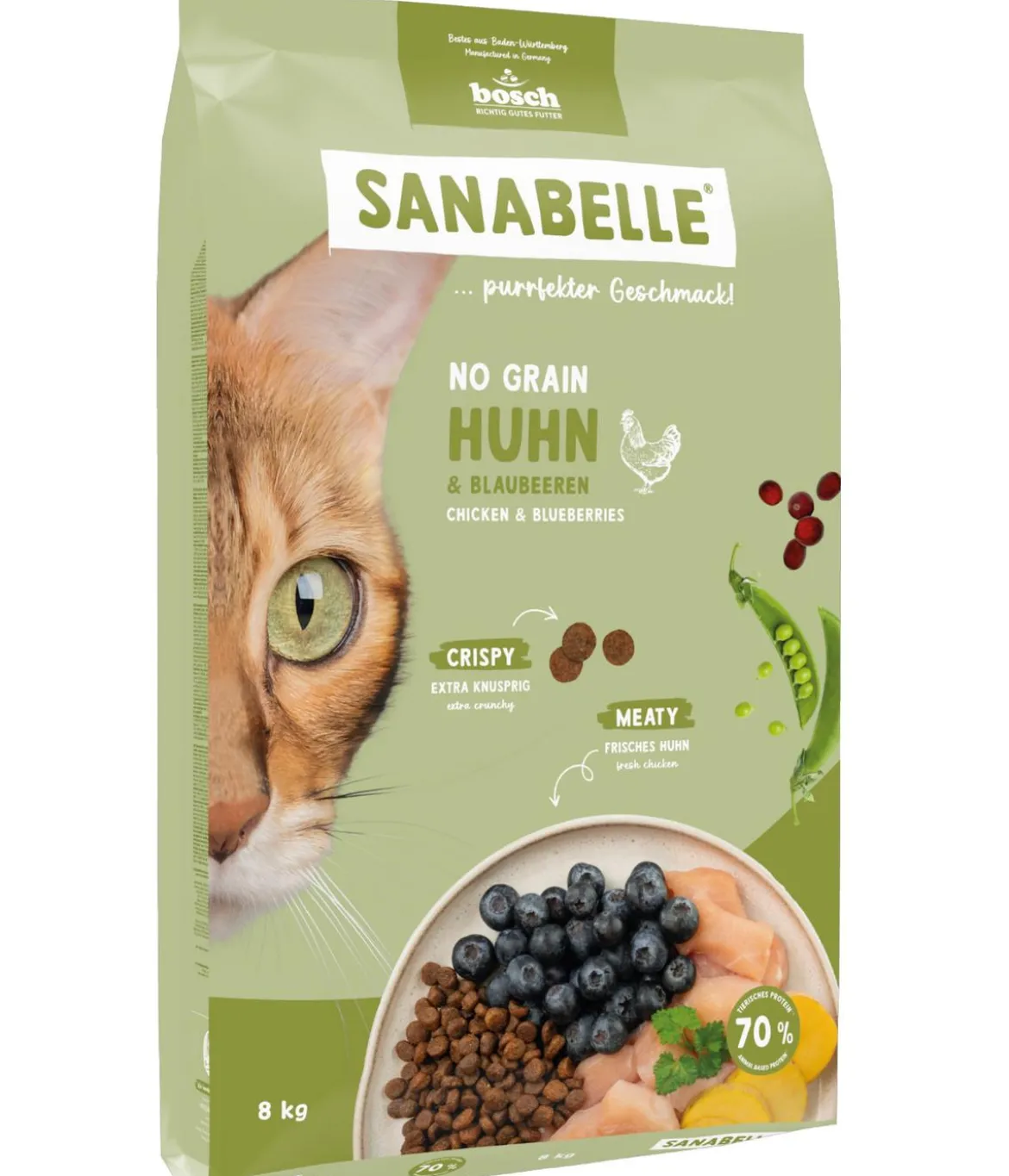 Sanabelle® Life Trockenfutter für Katzen No Grain Adult, Huhn & Blaubeere