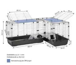 SAVIC Eck-Nagerheim Cubix Corner, schwarz, ca. B198/H63,5/T50 cm