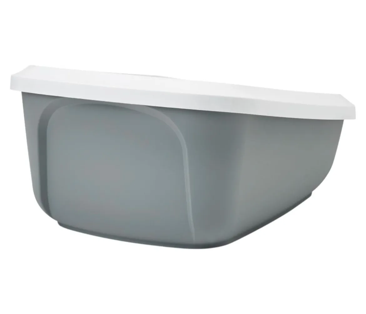 SAVIC Katzentoilette Aseo Jumbo, weiß/grau, ca. B48,5/H28/T67,5 cm