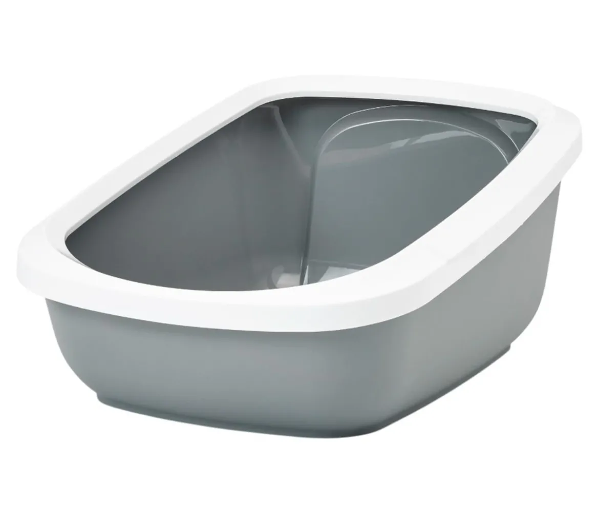 SAVIC Katzentoilette Aseo Jumbo, weiß/grau, ca. B48,5/H28/T67,5 cm