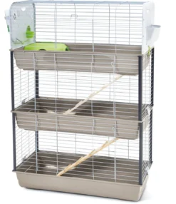 SAVIC Nagerkäfig Caesar Triple, grau/silber, ca. B100/H143T50 cm