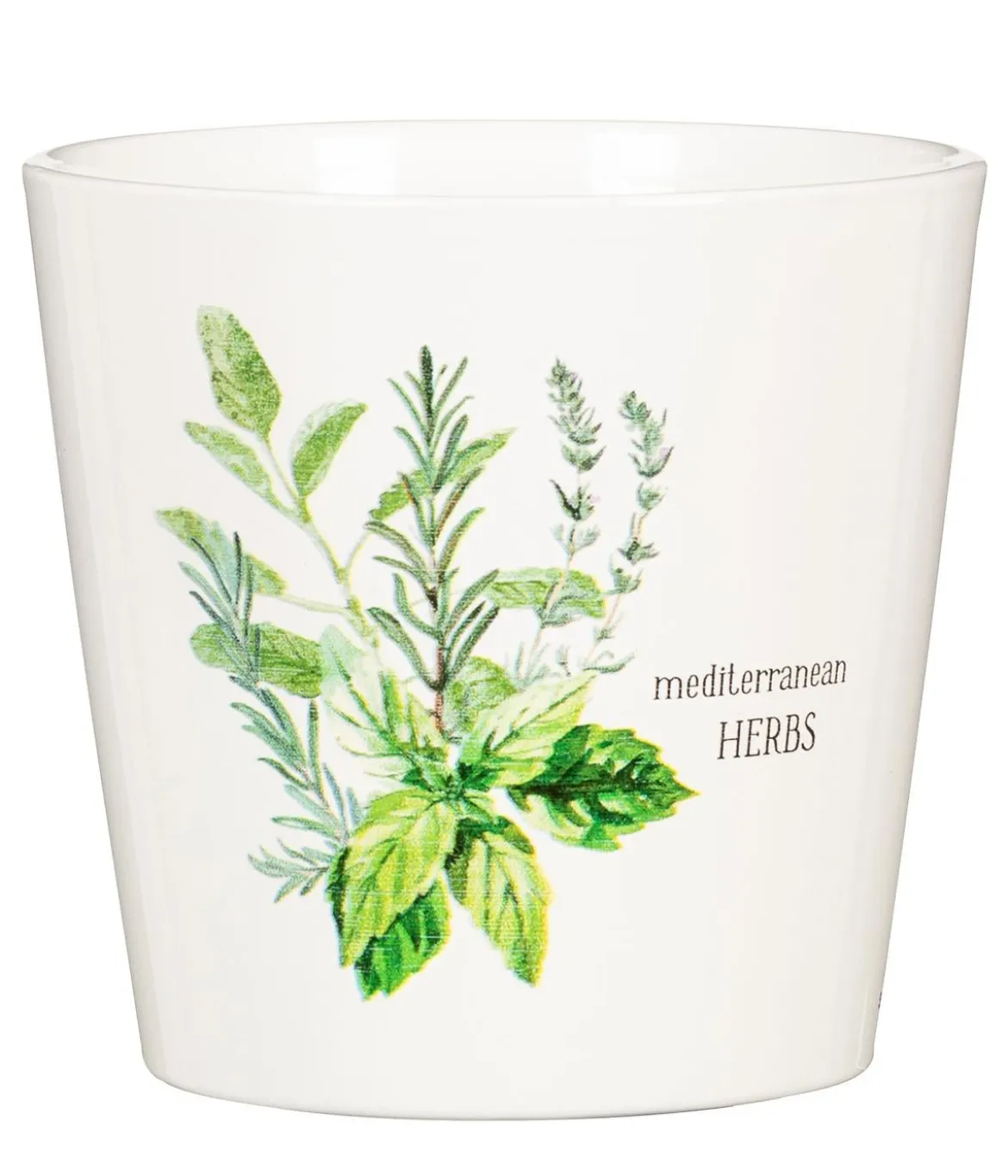 Scheurich Keramik-Übertopf Herba, konisch, weiß/grün
