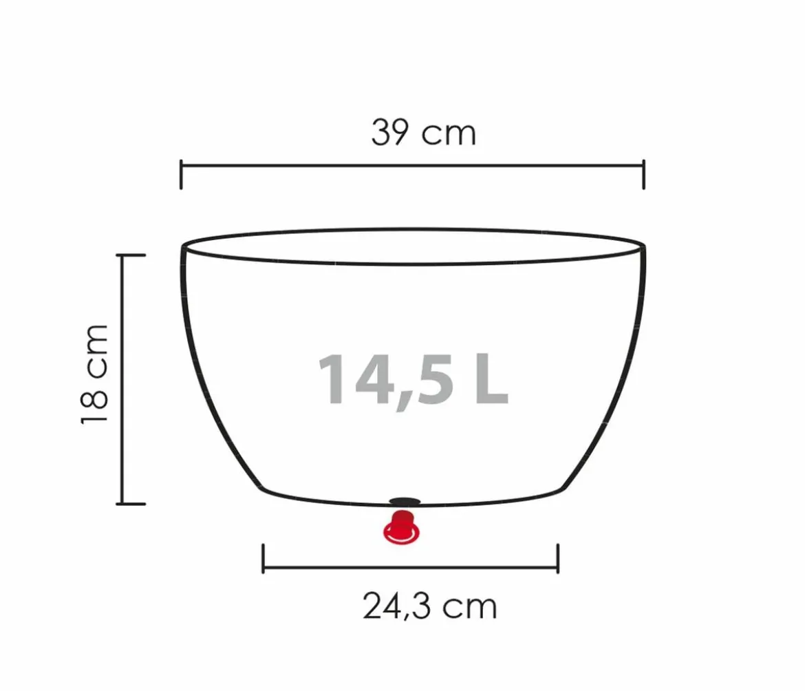 Scheurich Kunststoff-Topf Barceo Bowl, rund, ca. Ø39/H18 cm