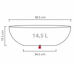 Scheurich Kunststoff-Topf Barceo Jard, oval, ca. Ø58,6/H19,5 cm
