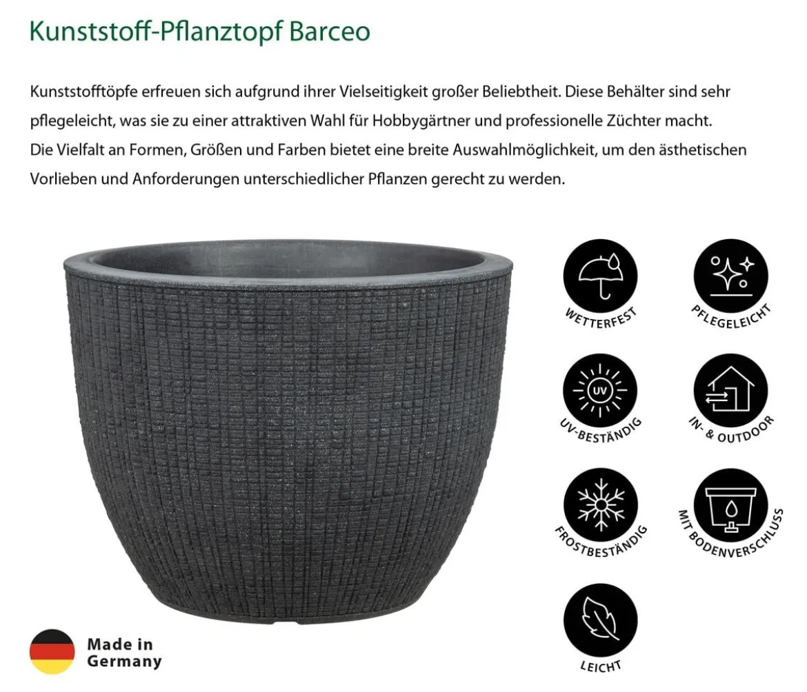 Scheurich Kunststoff-Topf Barceo, rund