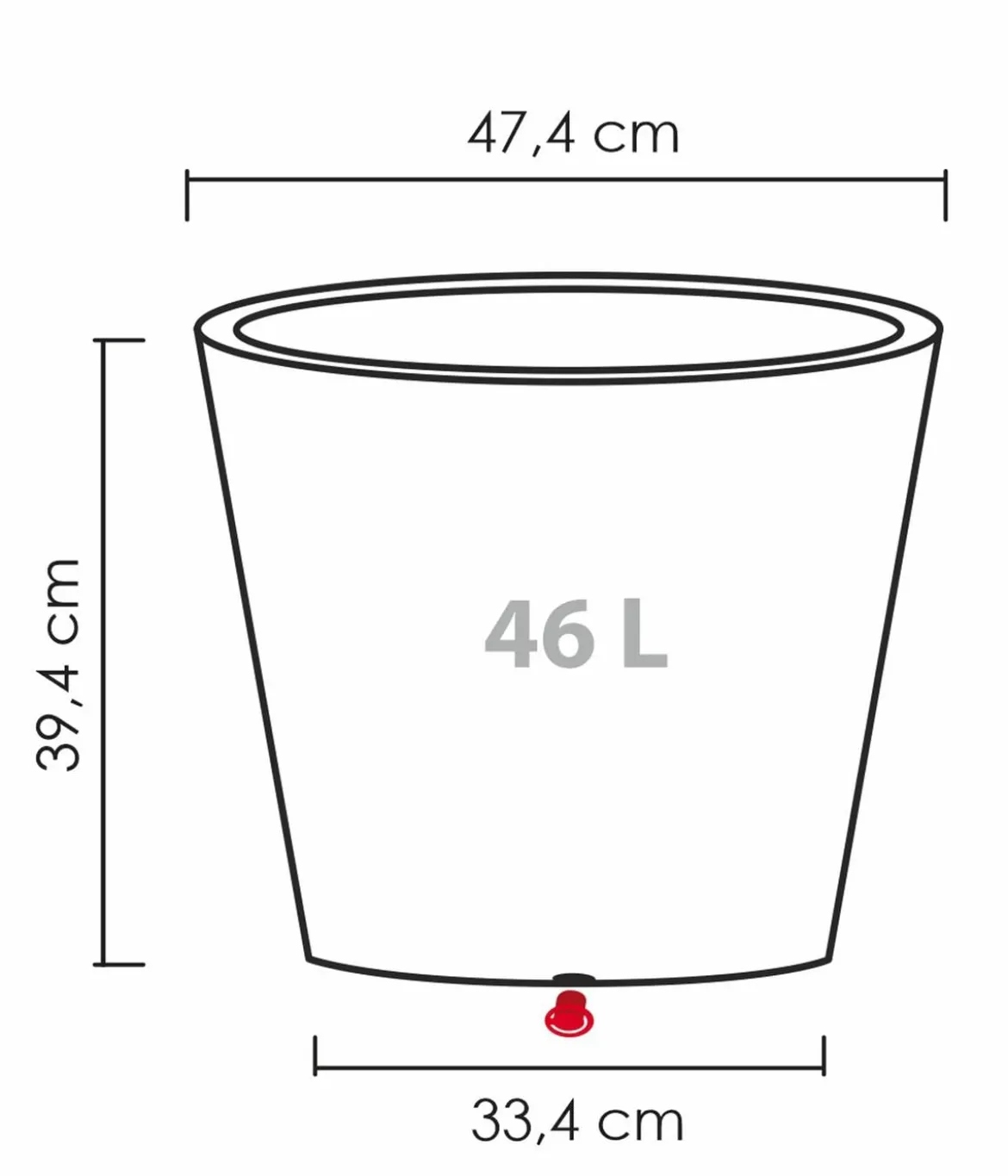 Scheurich Kunststoff-Topf C-Cone, rund