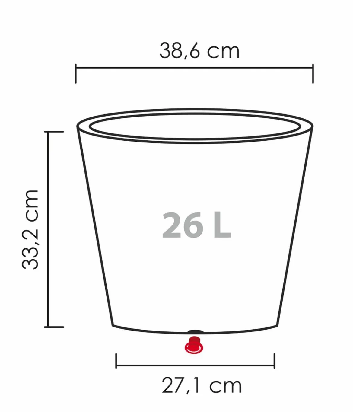 Scheurich Kunststoff-Topf C-Cone, rund