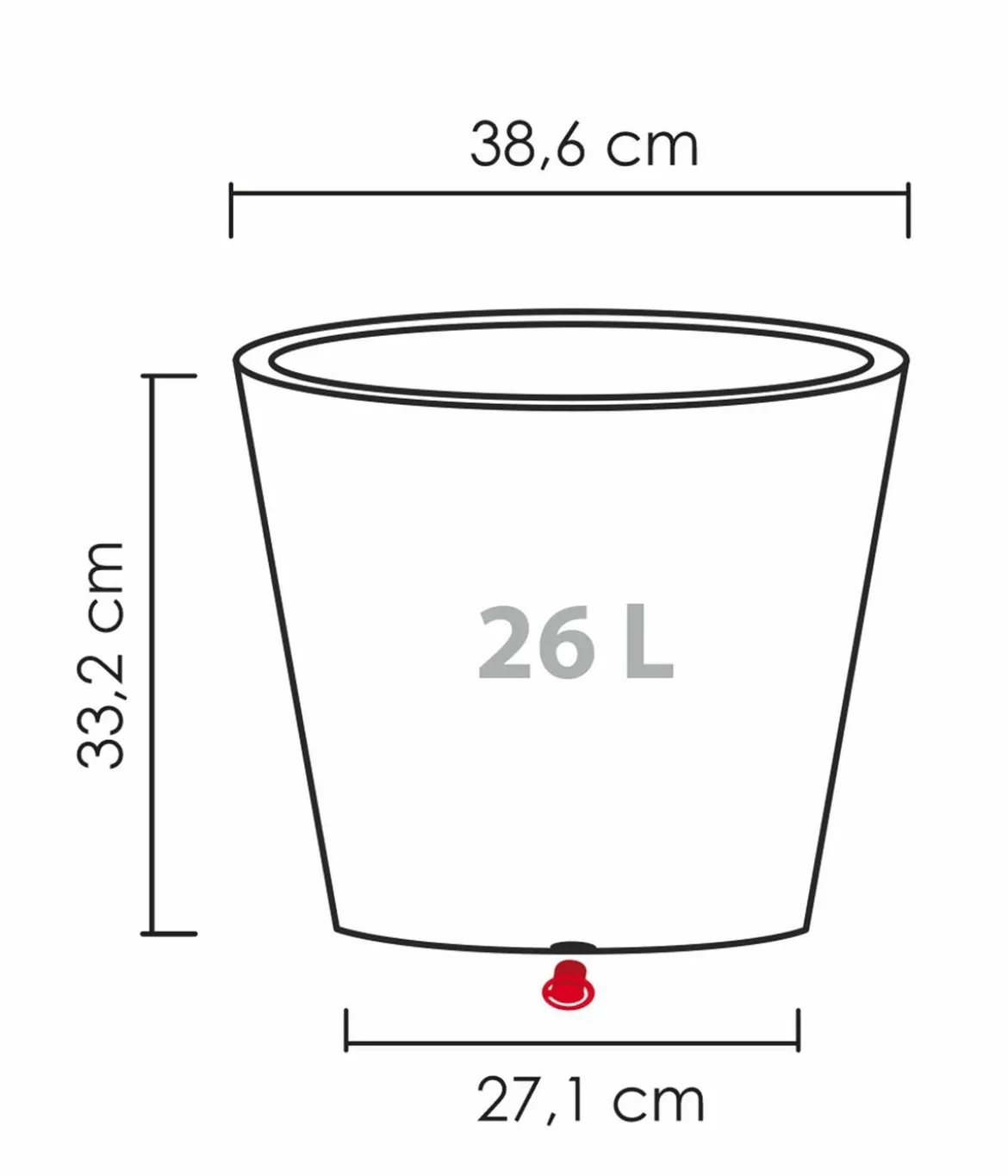 Scheurich Kunststoff-Topf C-Cone, rund