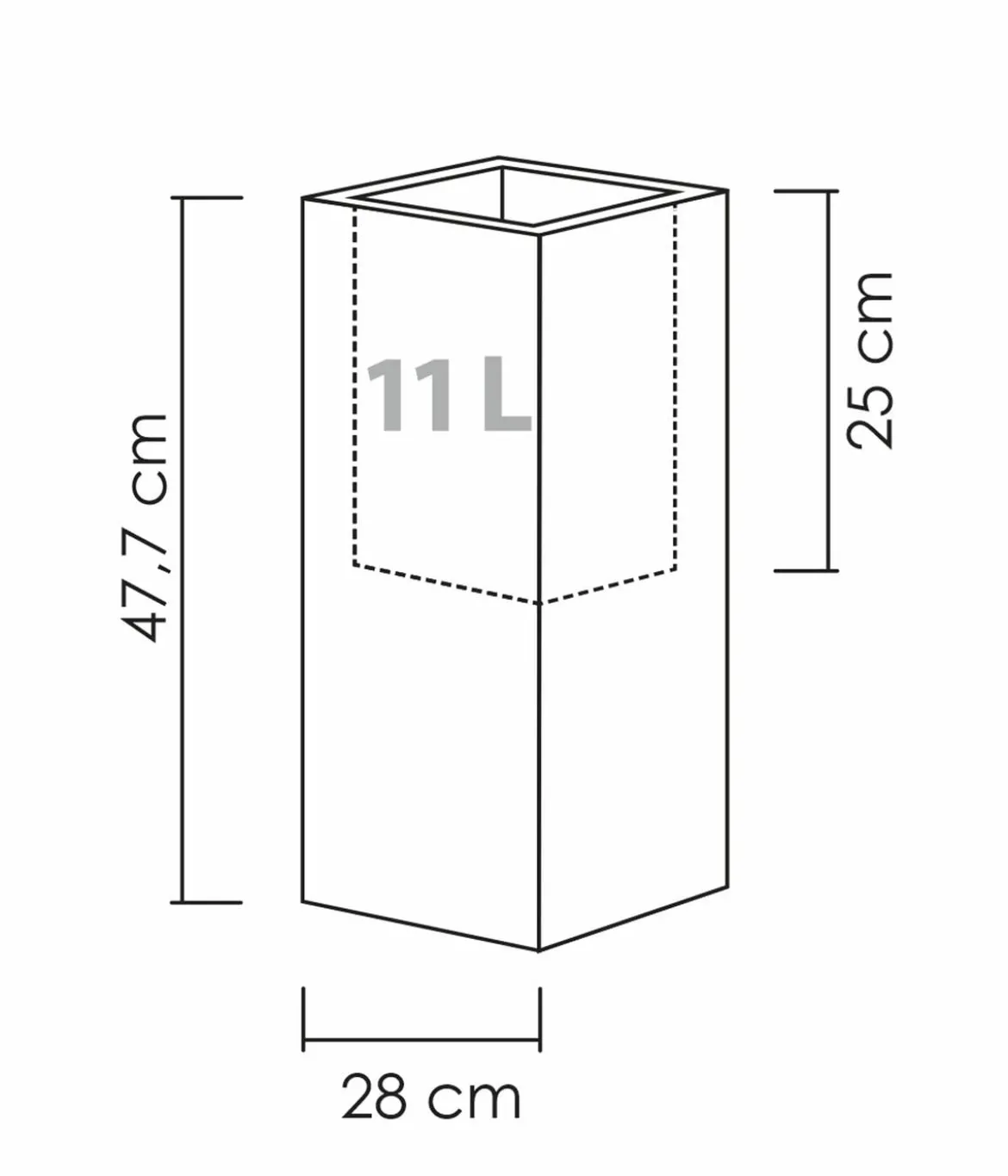 Scheurich Kunststoff-Topf C-Cube, quadratisch