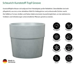 Scheurich Kunststoff-Topf Groove+, rund, ca. Ø28,5/H26 cm
