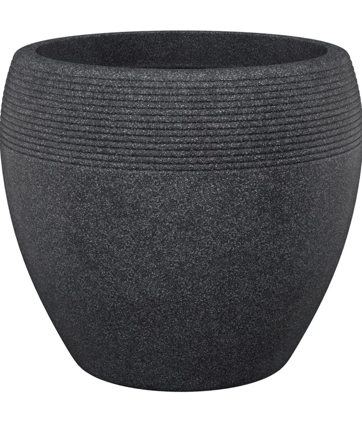 Scheurich Kunststoff-Topf Lineo, rund, schwarz-granit