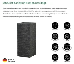 Scheurich Kunststoff-Topf Muretto High, quadratisch