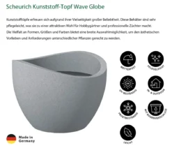 Scheurich Kunststoff-Topf Wave Globe, konisch