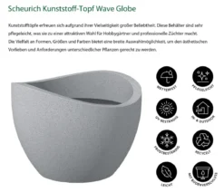 Scheurich Kunststoff-Topf Wave Globe, rund, ca. Ø60/H44,7 cm