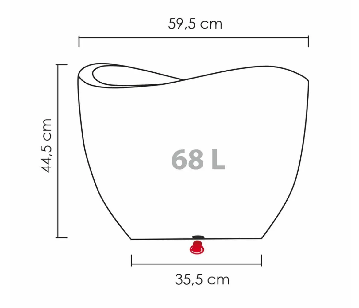 Scheurich Kunststoff-Topf Wave Globe, rund, ca. Ø60/H44,7 cm