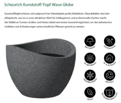 Scheurich Kunststoff-Topf Wave Globe, rund, ca. Ø60/H44,7 cm