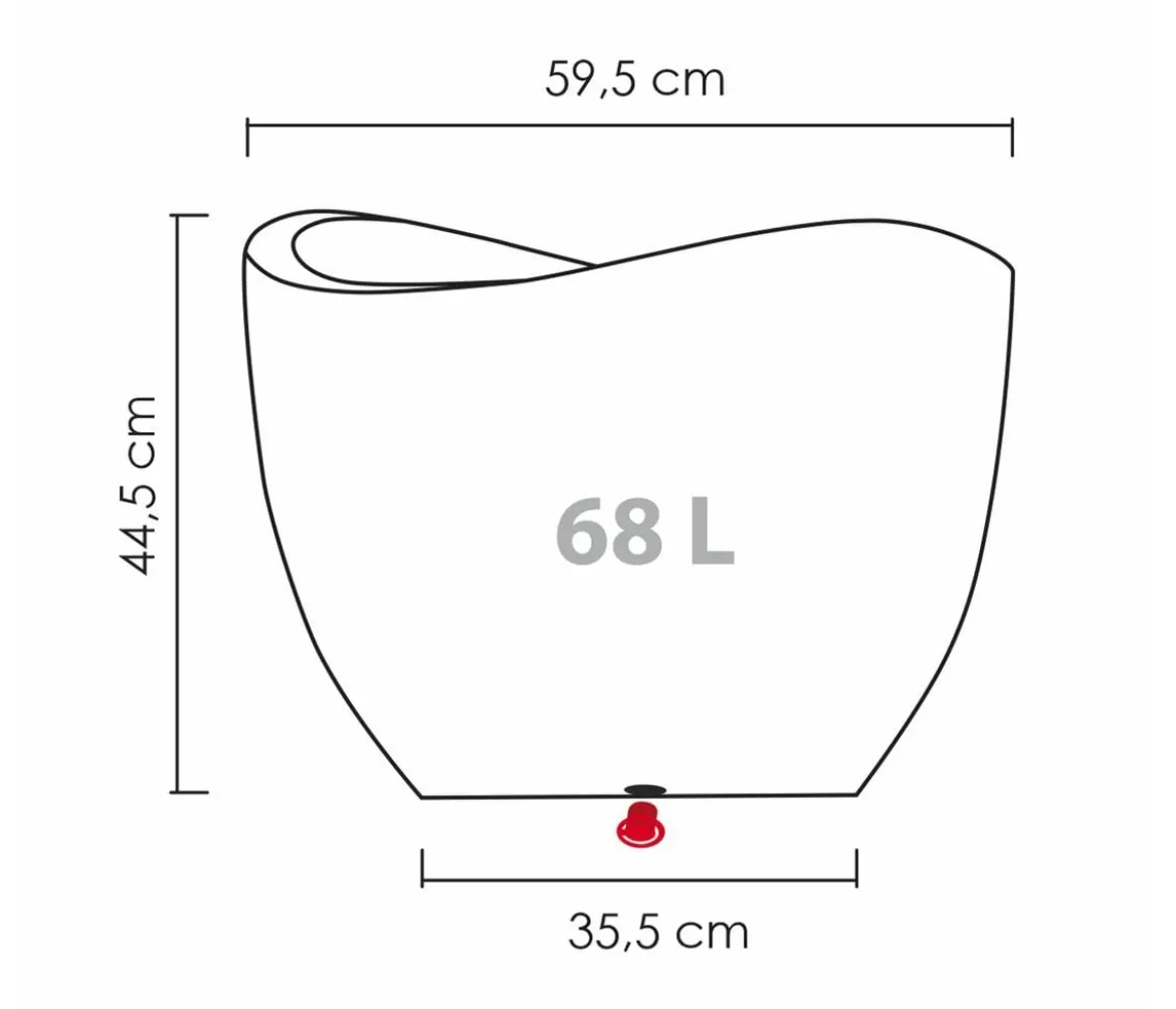 Scheurich Kunststoff-Topf Wave Globe, rund, ca. Ø60/H44,7 cm