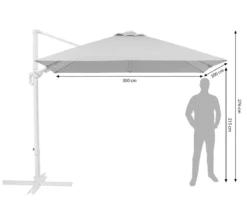 Schneider Ampelschirm Rhodos Twist Comfy, quadratisch, ca. B300/T300 cm