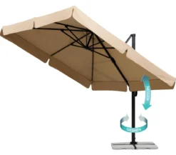 Schneider Classics Sonnenschirm Rhodos, Holzoptik, quadratisch ca. B300/T300 cm