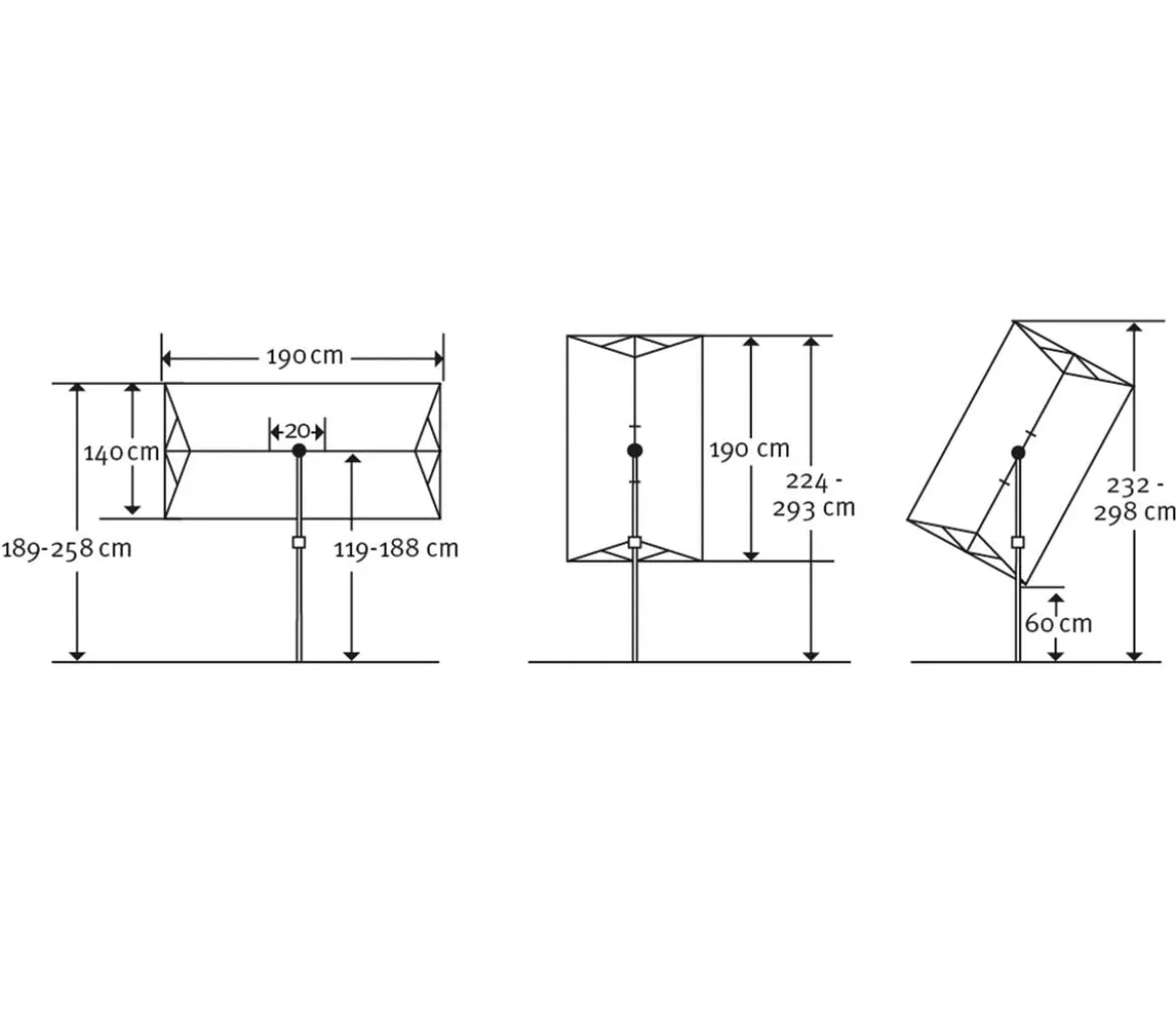 Schneider Sonnenschirm Novara, rechteckig, ca. B190/T140 cm