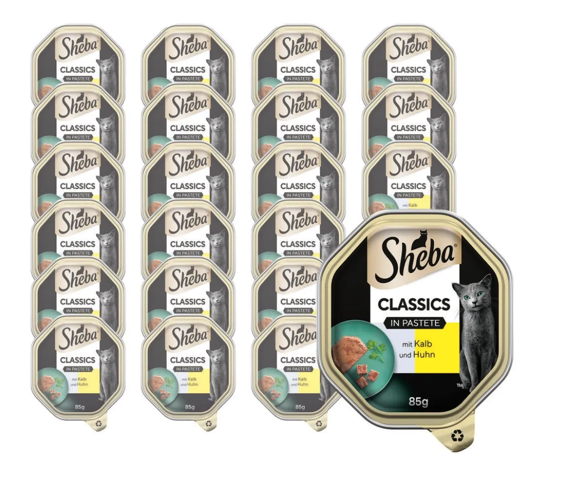 Sheba® Nassfutter für Katzen Classics in Pastete, 22 x 85 g