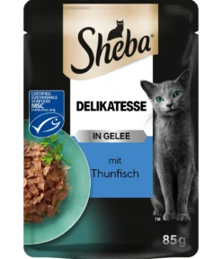 Sheba® Nassfutter für Katzen Delikatesse in Gelee, Thunfisch, 28 x 85 g