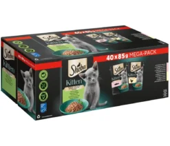 Sheba® Nassfutter für Katzen in Sauce Multipack Kitten, Feine Vielfalt, 40 x 85 g