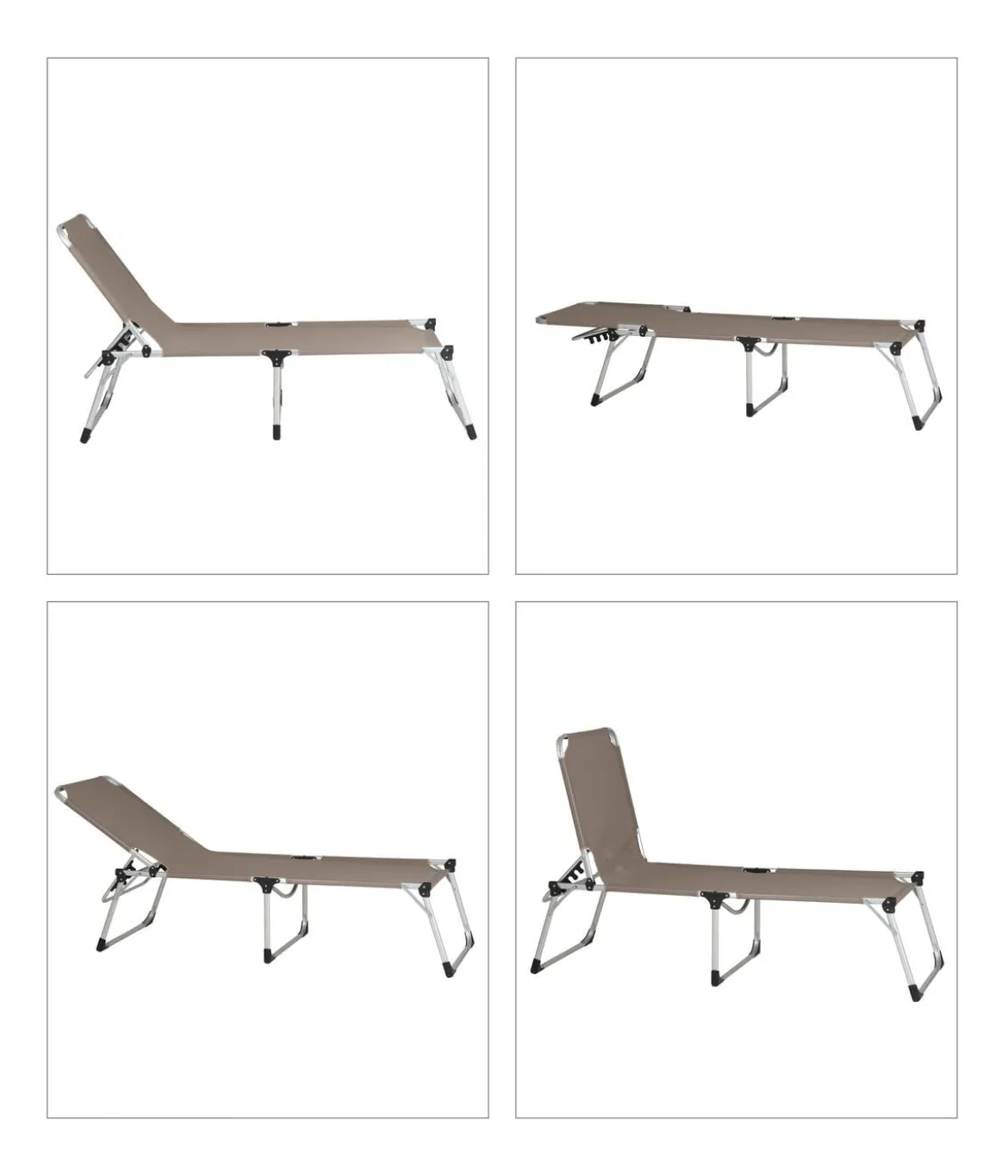 Siena Garden Dreibeinliege XXL, ca. B69,5/H86/T209 cm