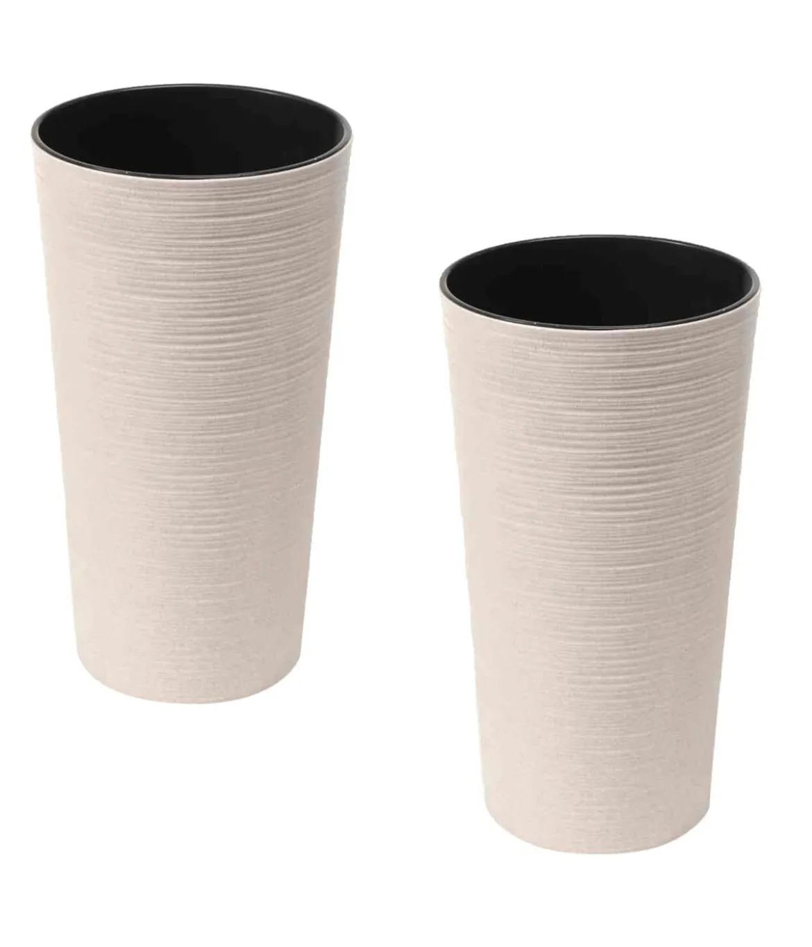 Siena Garden Kunststoff-Säulen ECO Locon, konisch, weiß, ca. Ø30/H57 cm, 2er-Set
