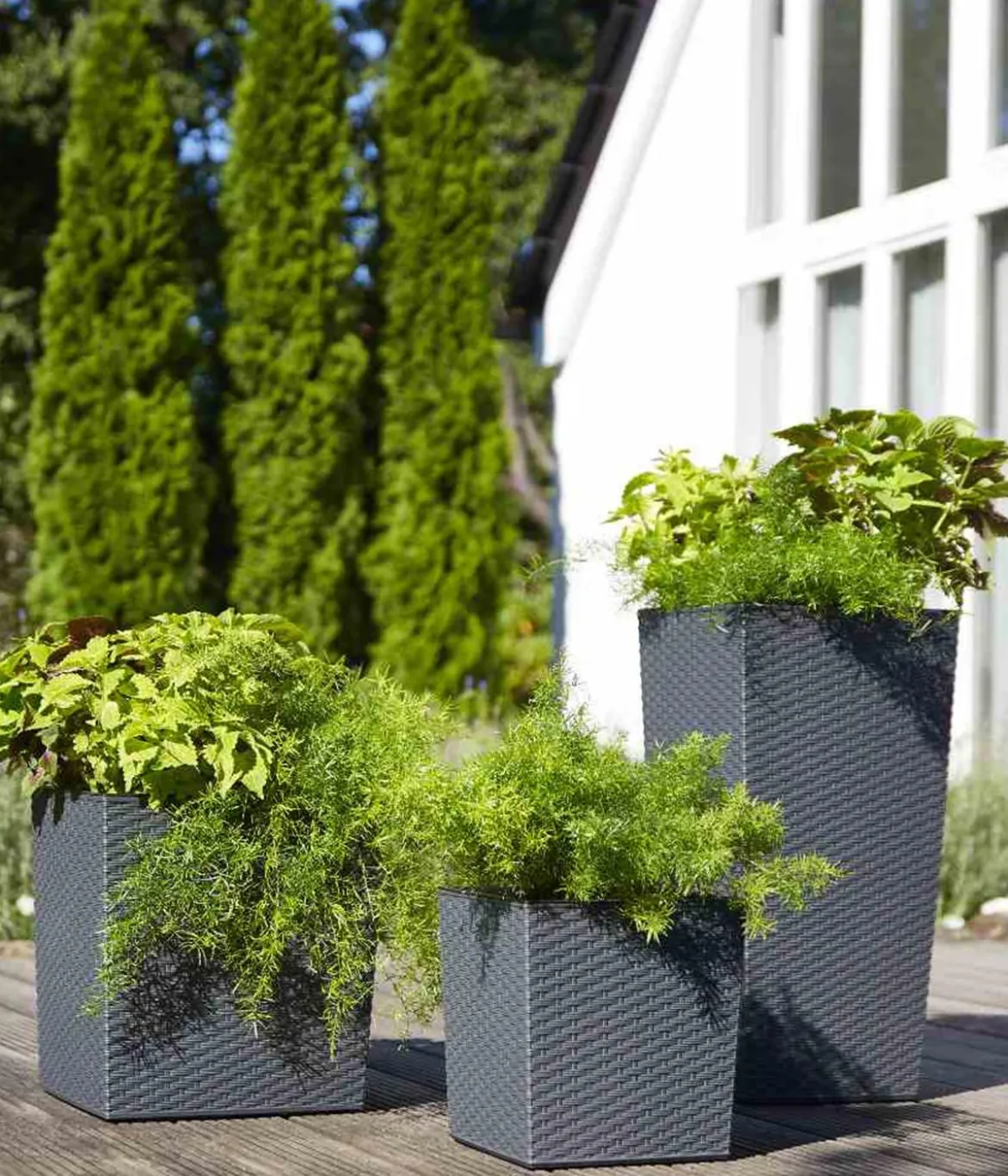Siena Garden Kunststoff-Säule ECO Nizza, konisch, ca. B30/H57/T30 cm