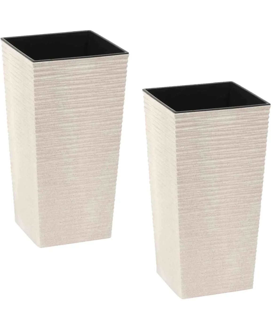 Siena Garden Kunststoff-Säulen ECO Nizza, konisch, weiß, ca. B30/H57/T30 cm, 2er-Set