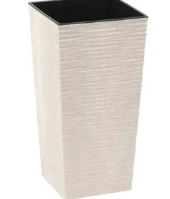 Siena Garden Kunststoff-Säulen ECO Nizza, konisch, weiß, ca. B30/H57/T30 cm, 2er-Set