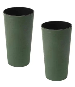 Siena Garden Kunststoff-Topf ECO Locon, konisch, grün, ca. Ø25/H46,5 cm, 2er-Set