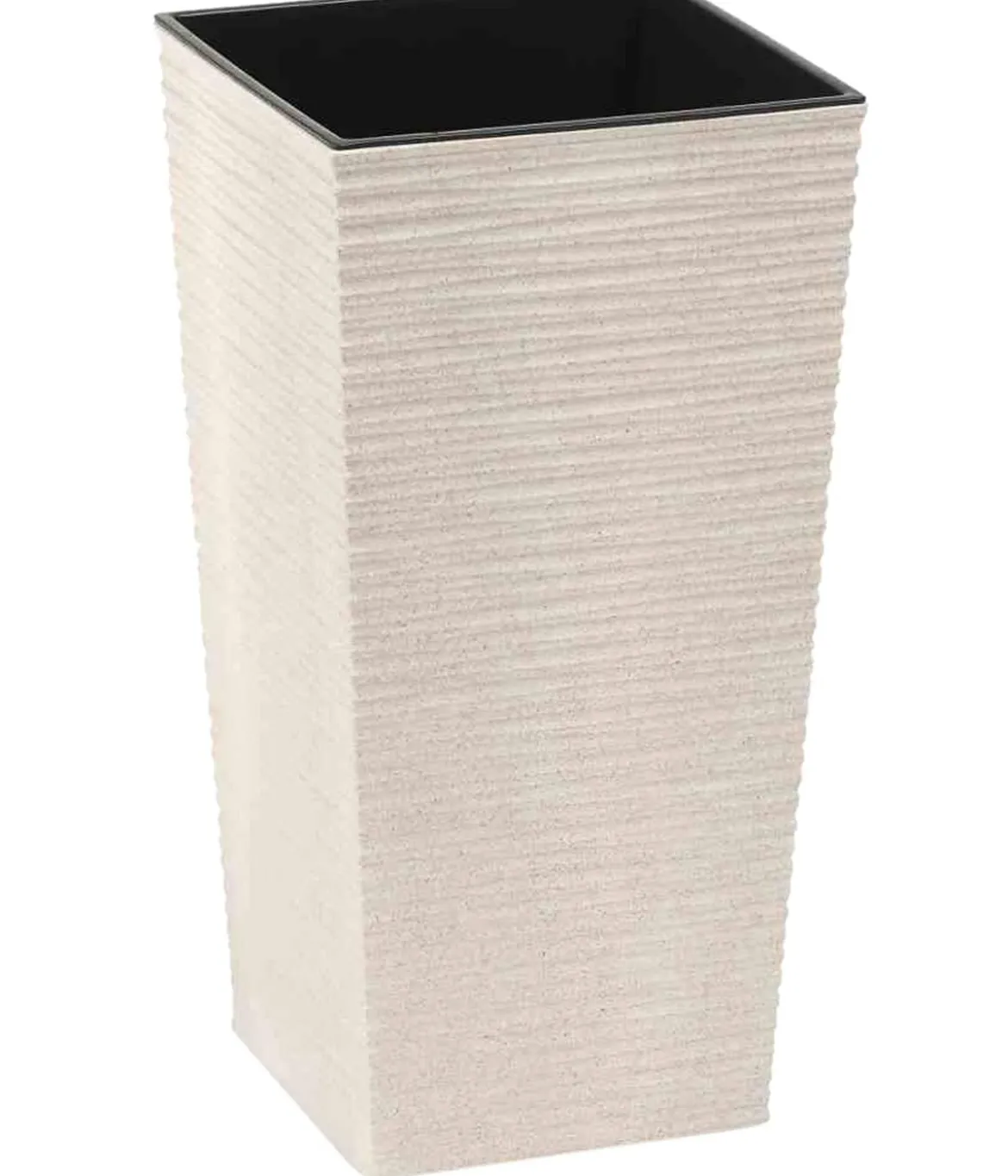 Siena Garden Kunststoff-Topf ECO Nizza, konisch, weiß, ca. B25/H46,5/T25 cm, 2er-Set