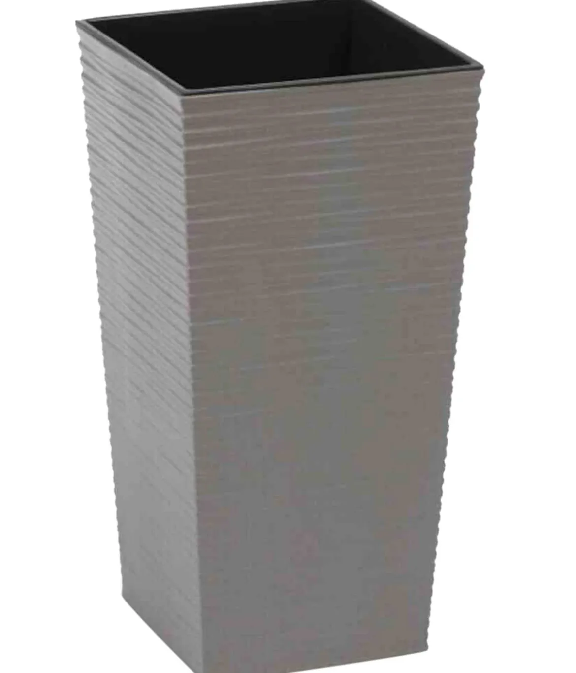 Siena Garden Kunststoff-Topf-Set ECO Nizza, konisch, grau, ca. B25/H46,5/T25 & B30/H57/T30 cm, 2-teilig