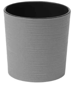 Siena Garden Kunststoff-Topf ECO Lens, rund, grau, ca. Ø25/H25 cm, 2er-Set
