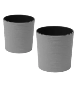 Siena Garden Kunststoff-Topf-Set ECO Lens, rund, ca. Ø25/H25 & Ø30/H30,5 cm, 2-teilig