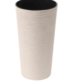 Siena Garden Kunststoff-Topf ECO Locon, konisch, weiß, ca. Ø25/H46,5 cm, 2er-Set