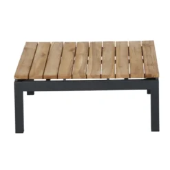 Siena Garden Teak-Loungetisch Alvida, anthrazit/natur, ca. B74/H30/T74 cm