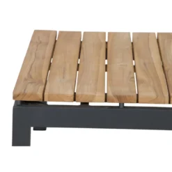 Siena Garden Teak-Loungetisch Alvida, anthrazit/natur, ca. B74/H30/T74 cm