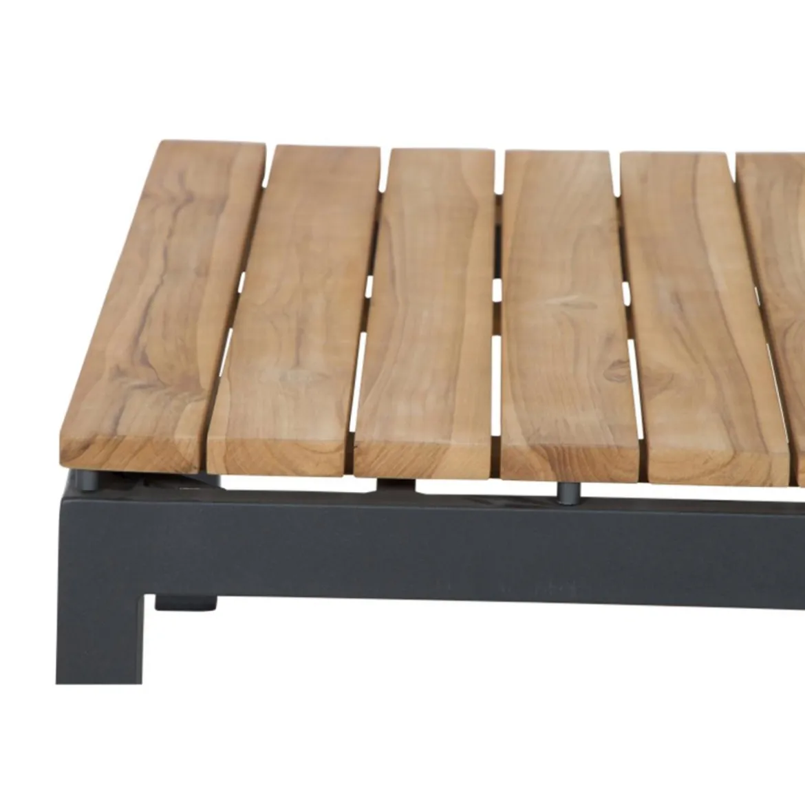 Siena Garden Teak-Loungetisch Alvida, anthrazit/natur, ca. B74/H30/T74 cm