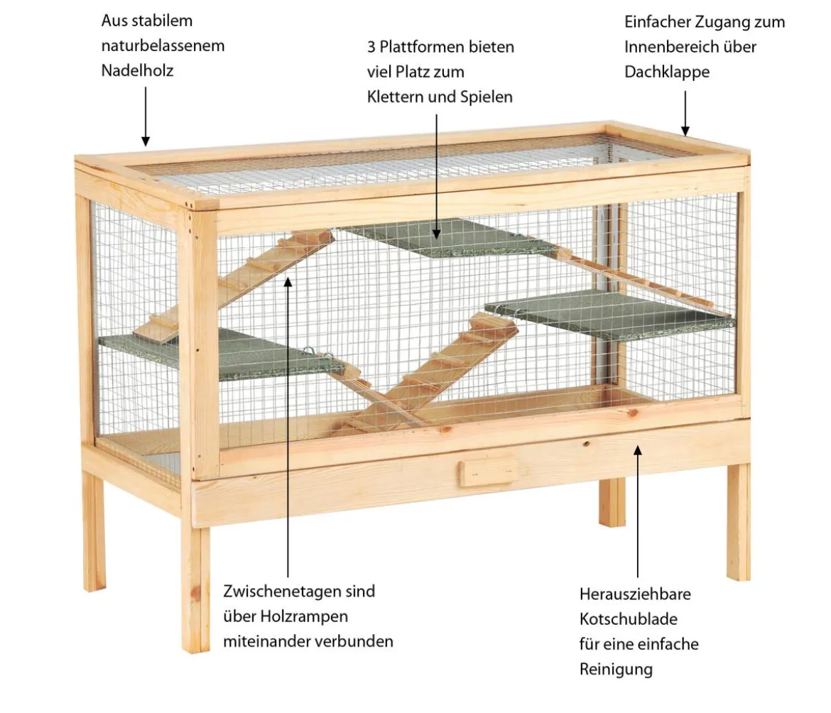 Silvio Design Nagervoliere Joe, ca. B100/H70/T50 cm