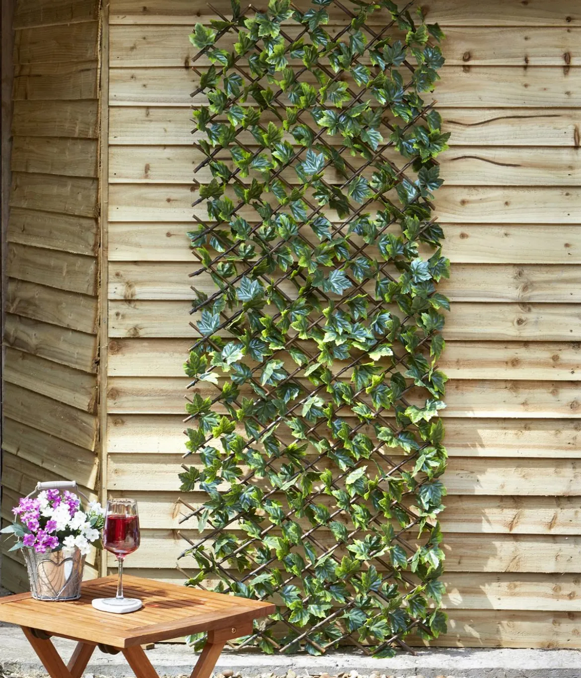 Smart Garden Holz-Spalier mit Kunststoffblättern, ca. B60/H180/T8 cm