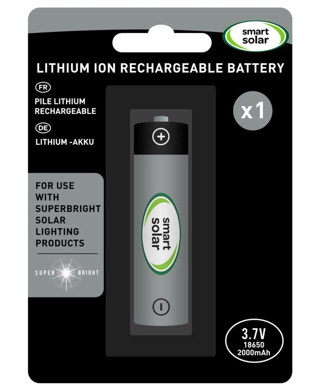 Smart Solar Batterien 3.7V 2000mAh