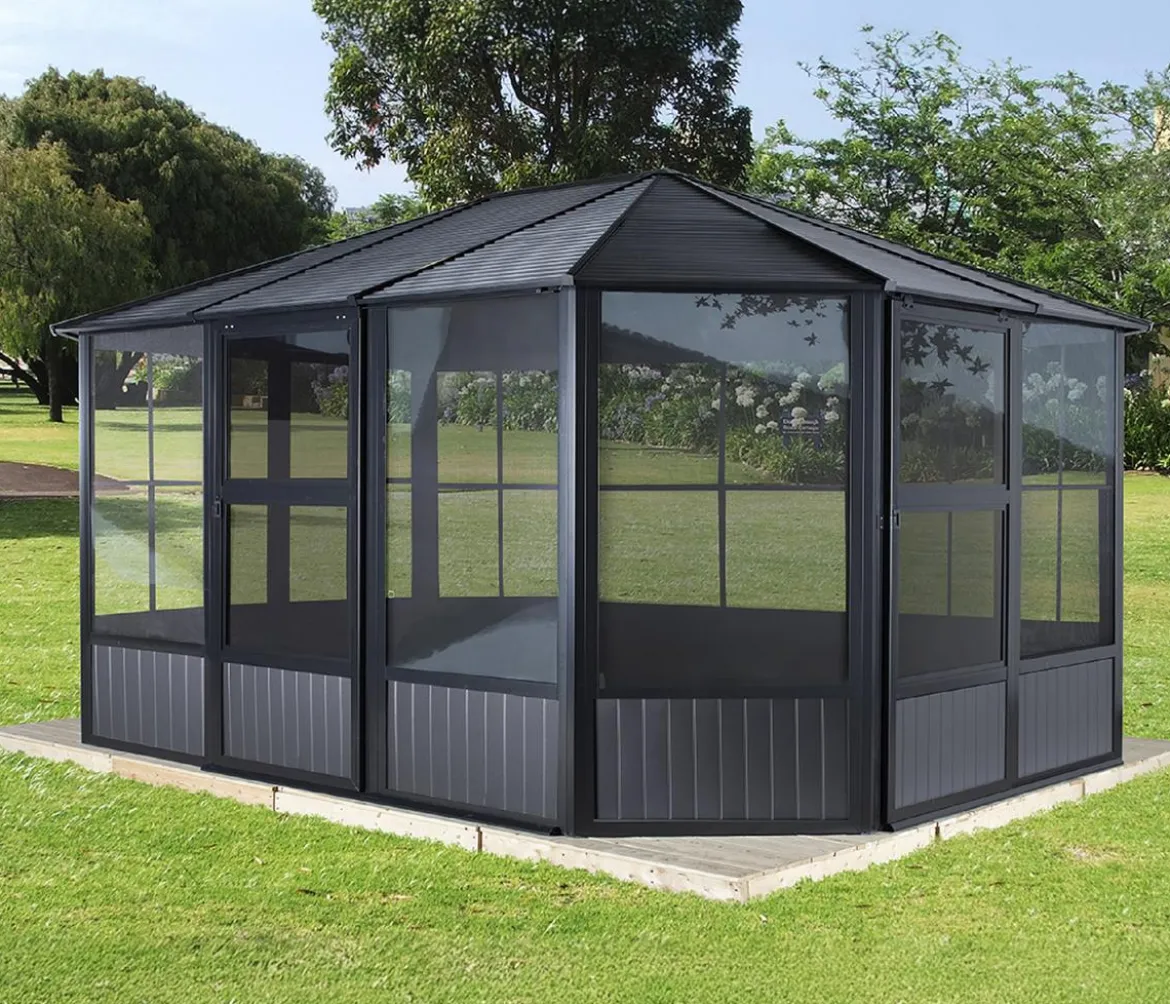 Sojag Outdoor-Pavillon Kaltwintergarten Charleston 1212, ca. B383,6/H280,9/T383,6 cm