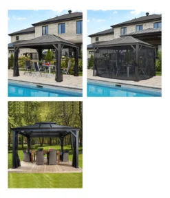 Sojag Pavillon Mykonos 10x12, inkl. Moskitonetz, ca. B353/H291/T298 cm