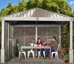 Sojag Pavillon Nanda 12x12, inkl. Seitenwand, ca. B363/H313,2/T363 cm