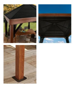 Sojag Pavillon Valencia 12x12, inkl. Moskitonetz, ca. B363/H310/T363 cm