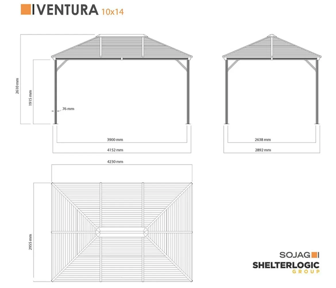 Sojag Pavillon Ventura 10x14, ca. B423/H261/T295,5 cm