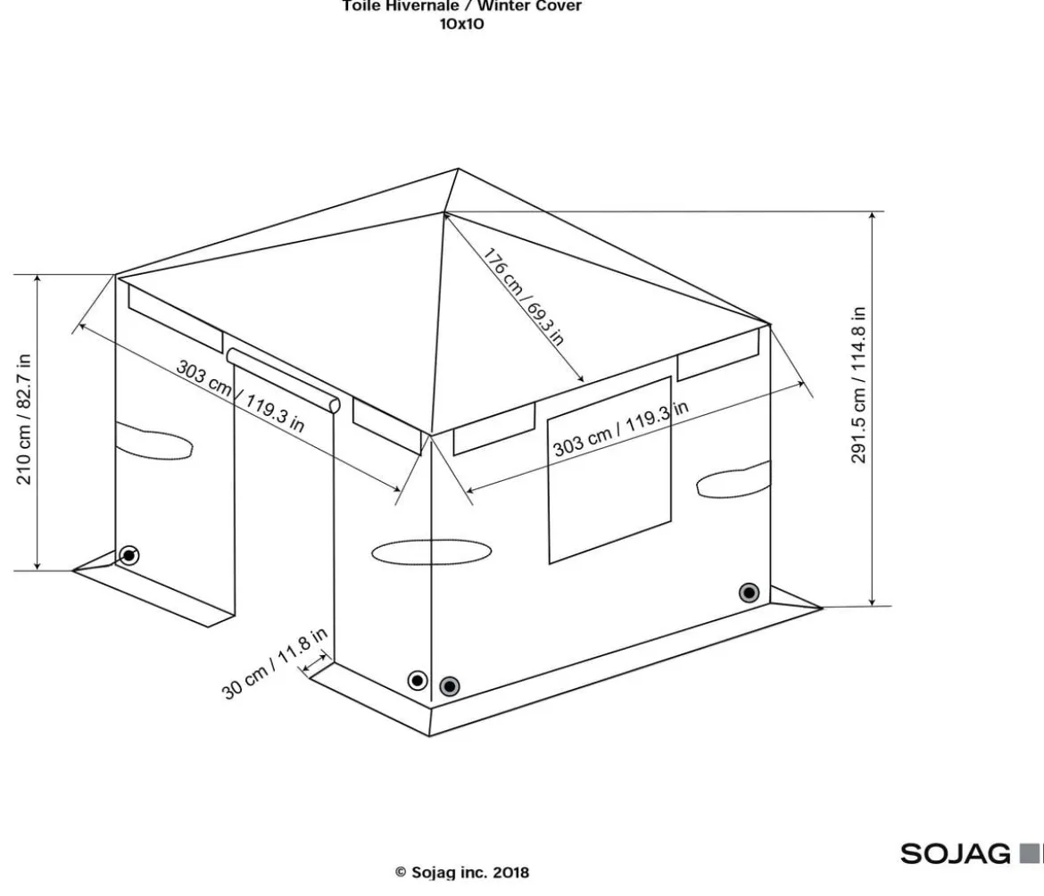 Sojag Winterabdeckung für Pavillon 10x10 Modelle
